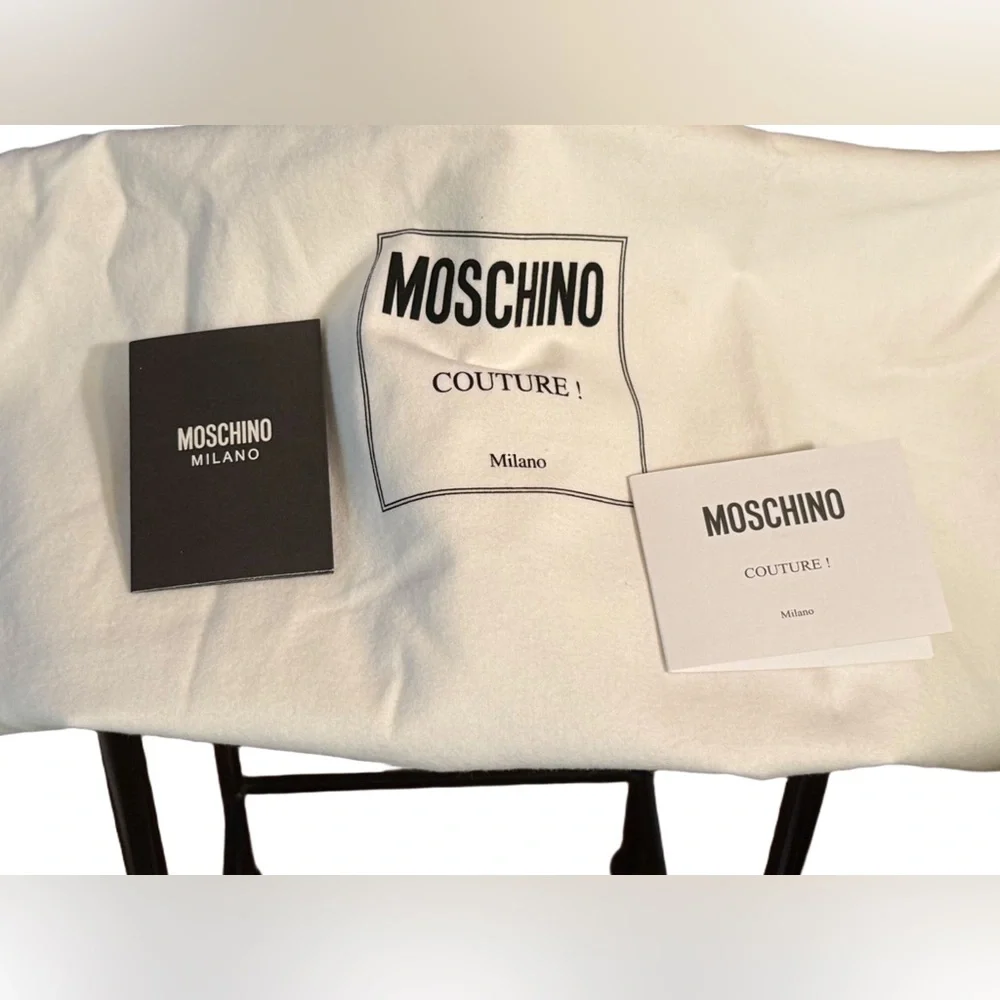 Moschino NWT Sz 38 Vero Cucio Silver Metallic Knee-High Stiletto Boots (SH292) - Picture 12 of 15